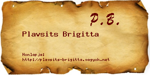 Plavsits Brigitta névjegykártya